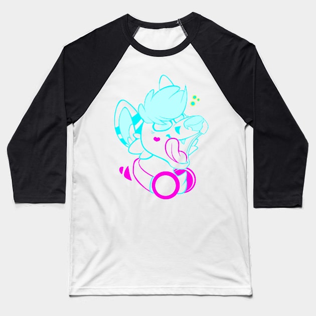 Neon Kjisu Furry Head Baseball T-Shirt by Kjisu